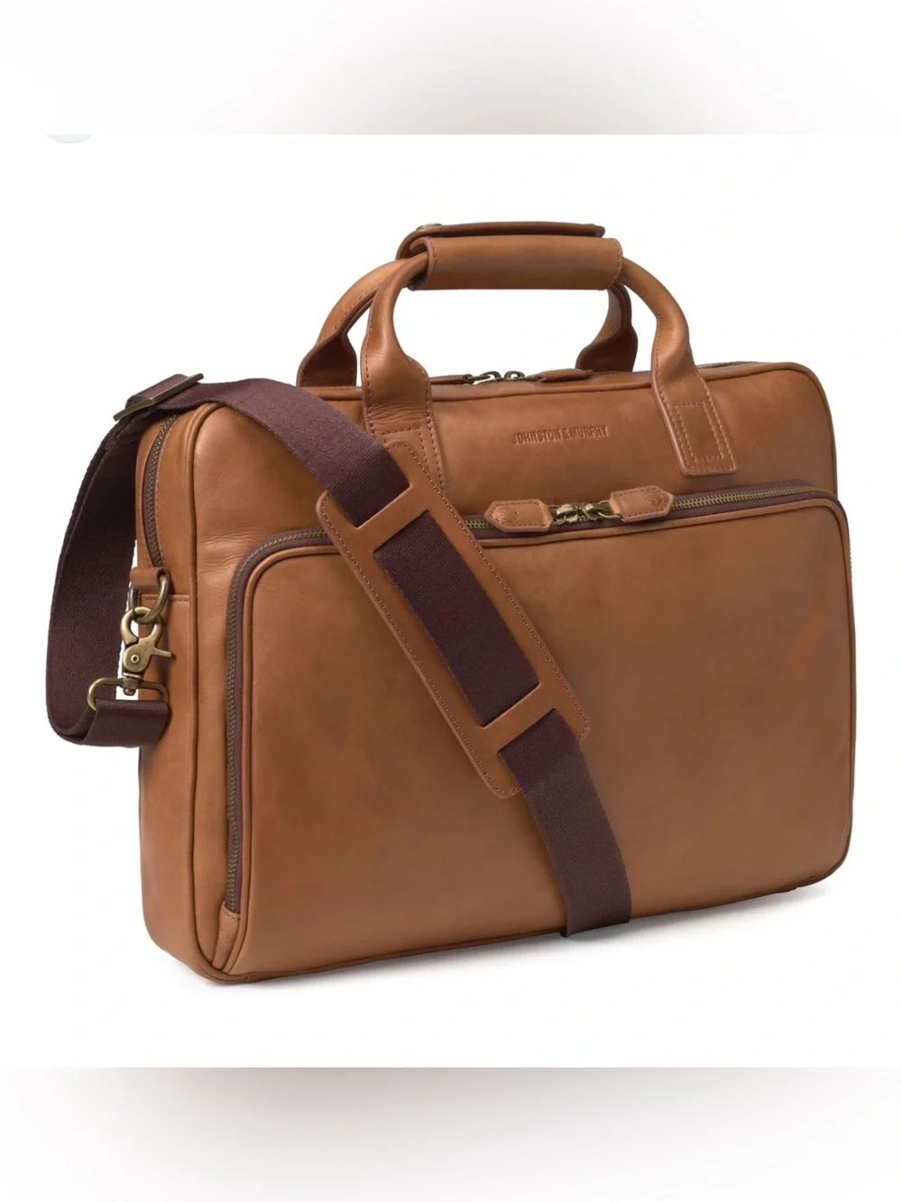 Johnston & Murphy Rhodes Tan Briefcase